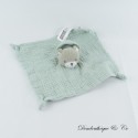 Flache Katzendecke OBAIBI Pucktuch grau grün Kapuze 4 Knoten 26 cm