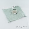 Flache Katzendecke OBAIBI Pucktuch grau grün Kapuze 4 Knoten 26 cm