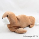 Morsa de peluche vintage SUPER TOYS marrón Supertoys Simba Toys ojos de plástico 21 cm