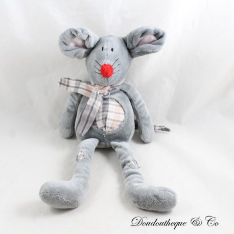Mausplüsch CP INTERNATIONAL grau Passe Plaid Stoff 34 cm Mausplüsch CP INTERNATIONAL grau Passe Plaid Stoff 34 cm