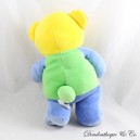 Vintage Stoffbär TOYS R US Blau Grün Gelb Schleife Toys'r'us 28 cm