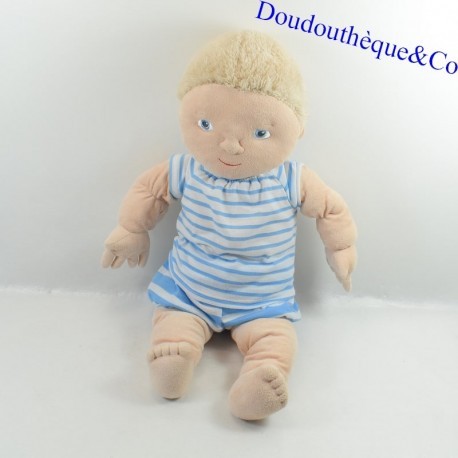 Plüschpuppe IKEA Lekkamrat Junge blond blauer Anzug 43 cm