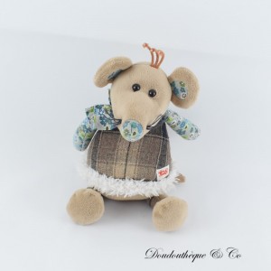 TRUDI Folky Maus Plüsch Blumenstoffe & Plaid 23 cm