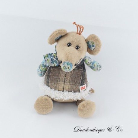 TRUDI Folky Maus Plüsch Blumenstoffe & Plaid 23 cm TRUDI Folky Maus Plüsch Blumenstoffe & Plaid 23 cm
