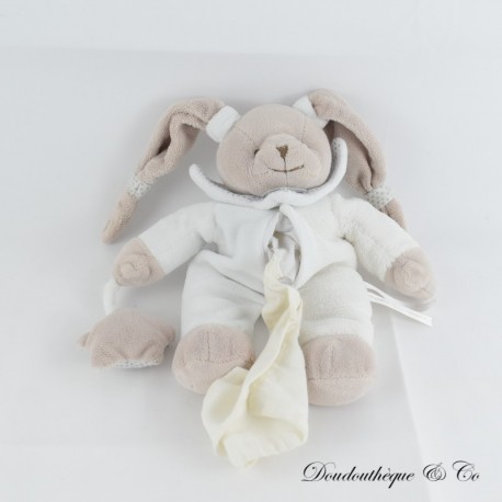 Kaninchen Einstecktuch Kuscheltier DOUDOU ET COMPAGNIE Céleste blanc étoile grise 24 cm Kaninchen Einstecktuch Kuscheltier DOUDOU ET COMPAGNIE Céleste blanc étoile grise 24 cm