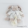 Kaninchen Einstecktuch Kuscheltier DOUDOU ET COMPAGNIE Céleste blanc étoile grise 24 cm