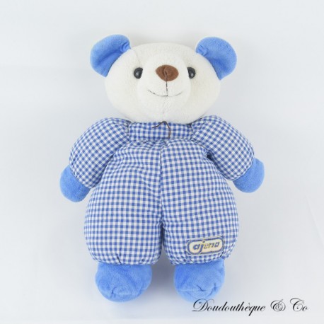 Stoffbär AJENA Habit blau kariert Vichy 30 cm Stoffbär AJENA Habit blau kariert Vichy 30 cm