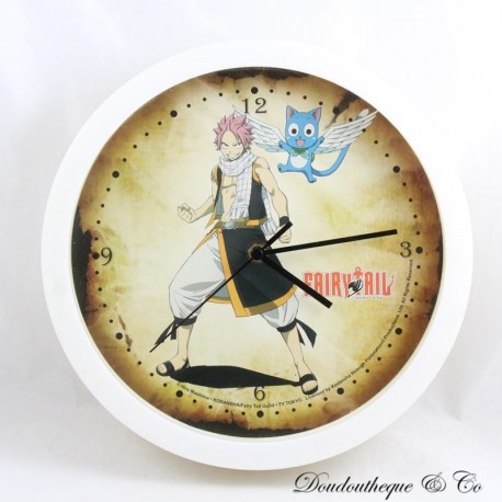 Fairy Tail Wanduhr SANG TAI Natsu und Happy Weiß Braun Rund 25 cm Fairy Tail Wanduhr SANG TAI Natsu und Happy Weiß Braun Rund 25 cm