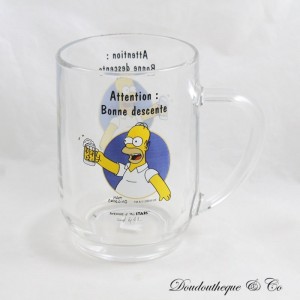 Homer SIMPSONS Bierkrug Achtung: guter Abstieg Bier Klarglas 13 cm