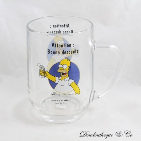 Homer SIMPSONS Bierkrug Achtung: guter Abstieg Bier Klarglas 13 cm Homer SIMPSONS Bierkrug Achtung: guter Abstieg Bier Klarglas 13 cm