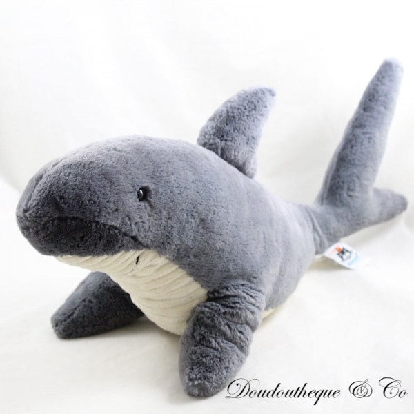 Shark plush JELLYCAT Shadow shark grey beige 50 cm SOS cuddly toy