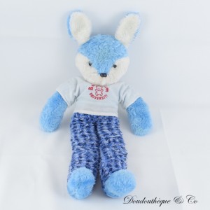 Conejo de peluche BOULGOM camiseta "Boulgom University" azul blanco vintage viejo 50 cm