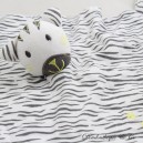 Coperta piatta zebra ORCHESTRA nero bianco verde righe tessuti angoli annodati 26 cm