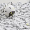 Coperta piatta zebra ORCHESTRA nero bianco verde righe tessuti angoli annodati 26 cm
