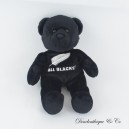 Bär Plüsch ALL BLACKS schwarz und weiß Besticktes Blatt 20 cm