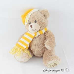 GIORGIO BEVERLY HILLS 2009 Braunbär Plüsch mit gelber Baskenmütze 30 cm