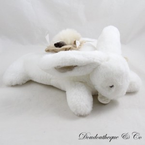 Hase-Plüschtier DOUDOU ET COMPAGNIE Happy Wild weiß beige DC3738 25 cm