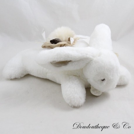 Peluche lapin DOUDOU ET COMPAGNIE Happy Wild blanc beige DC3738 25