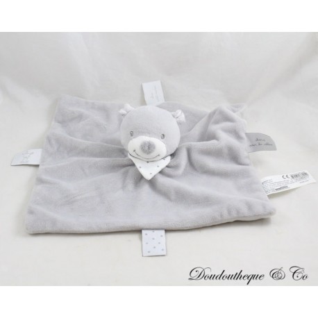 Flaches Bär Kuscheltier BOUT'CHOU gris Bandana Sterne Monoprix Danke für die Umarmungen 25 cm Flaches Bär Kuscheltier BOUT'CHOU gris Bandana Sterne Monoprix Danke für die Umarmungen 25 cm