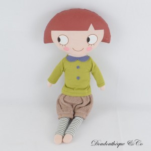 Doudou Poupée Ninon TROUSSELIER von Christelle Lardenois grün 30 cm