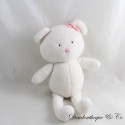 Stoffbär SERGENT MAJOR Weiß Rosa Schleife
