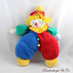 Vintage Plüsch Clown MOULIN ROTY Fast A Hug Rot Blau Gelb Glocke 33 cm