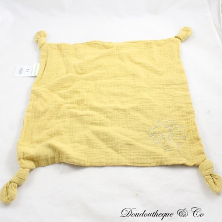 VERTBAUDET quadratisches Pucktuch Kuscheltier senfgelbes Blatt 4 Knoten 30 cm VERTBAUDET quadratisches Pucktuch Kuscheltier senfgelbes Blatt 4 Knoten 30 cm