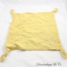 VERTBAUDET quadratisches Pucktuch Kuscheltier senfgelbes Blatt 4 Knoten 30 cm