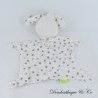 Kaninchen Puckdecke DPAM weiß gepunktet grau quadratisch Du Pareil au Même yeux Sleeper 23 cm