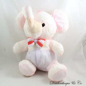 Vintage Puffalump Stil Puffalump Fallschirm Leinwand Rosa Polka Dot Gestreifte Schleife Plüsch 36 cm