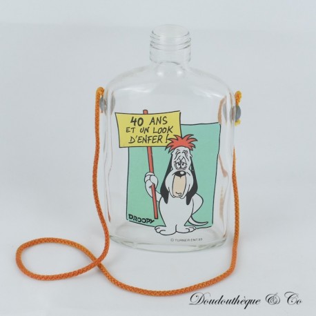 Flasche Droopy TURNER ENTERTAINMENT 40 Jahre und ein Höllenlook 1993 Vintage Glas 19 cm Flasche Droopy TURNER ENTERTAINMENT 40 Jahre und ein Höllenlook 1993 Vintage Glas 19 cm