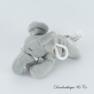 Elefant Plüsch Schlüsselanhänger FAMILY & NOVOTEL grau Plüsch Werbung 15 cm