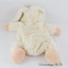 ETAM Hase Plüsch Pyjama Kuscheltier beige Wärmflasche Wangen rosa Herzen 46 cm