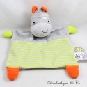 Flaches Zebra-Kuscheltier MOTS D'ENFANTS grau gestreift grün orange 25 cm