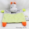 Flaches Zebra-Kuscheltier MOTS D'ENFANTS grau gestreift grün orange 25 cm