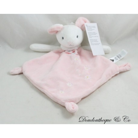 Doudou plat souris TEX losange rose rose blanc oiseau brodé Carrefour 30 cm Doudou plat souris TEX losange rose rose blanc oiseau brodé Carrefour 30 cm