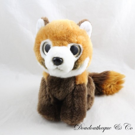 Peluche panda roux PETJES WORLD Gros yeux brillants dores 19 cm