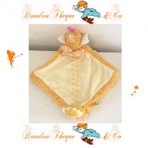 Doudou plat poule LILOO CREATIVTOYS jaune 28cm