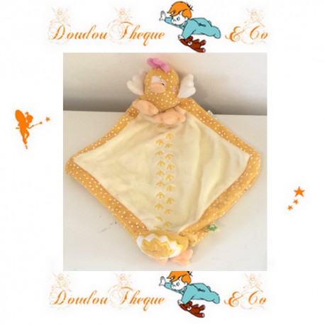 Doudou plat poule LILOO CREATIVTOYS jaune 28cm