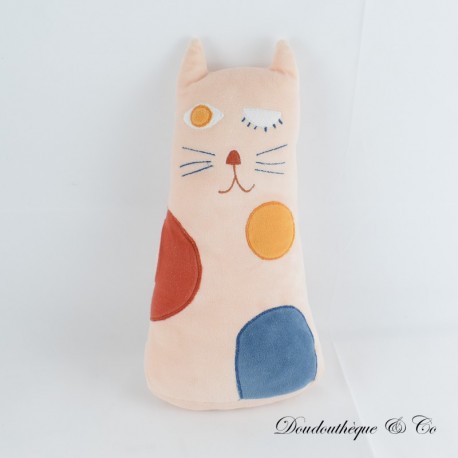 Gepolstertes Katzenkissen TAPE A L'OEIL Klin d'oeil beige mit farbigen Kreisen 35 cm Gepolstertes Katzenkissen TAPE A L'OEIL Klin d'oeil beige mit farbigen Kreisen 35 cm