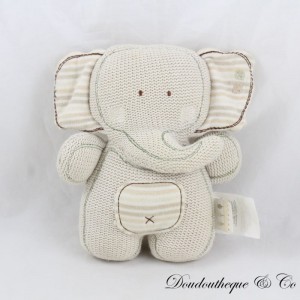 Halbflaches Elefant Kuscheltier NATURES PUREST beige