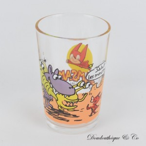 Sammlerstück Senf Glas SAMSAM und die Monster Sam Sam Vintage 2000 Bloch Bayard 10 cm