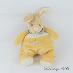 Peluche Kangourou NOUKIE'S Léna jaune foulard bleu oiseau 28 cm