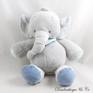 Musikalisches Kuscheltier Jack Elefant NATTOU Jack Jules und Nestor blau türkis grau Bandana 28 cm