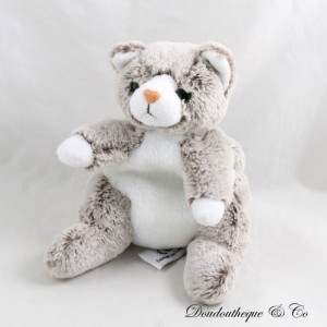 Kleine Katze Plüsch CREATIONS DANI grau meliert weiß weich und weich 16 cm