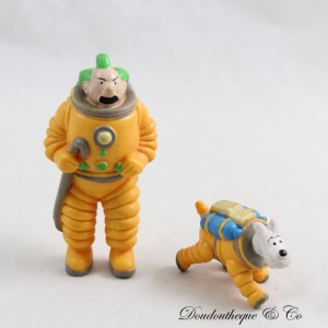 Snowy und Dupont LU Hergé Tim und Struppi auf dem Mond spazieren gegangen Kosmonauten 7 cm Figurenset