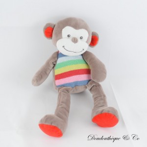 Affe Plüsch NICOTOY Woodstock grauer Bauch Wolle gestreift 32 cm