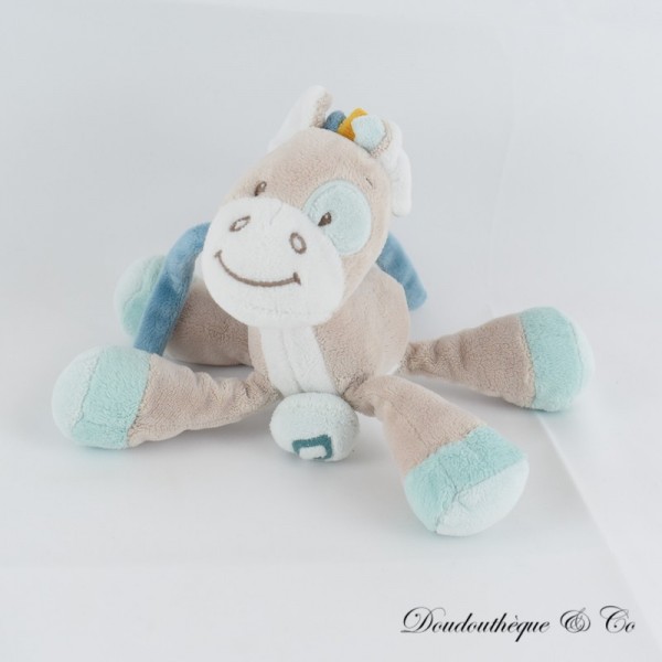 copy of Doudou plat le loup Tiloo NATTOU Tim Tiloo bleu vert 26 c
