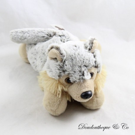 Weiches CMP braun grau beige meliert Wolf Plüsch 24 cm Weiches CMP braun grau beige meliert Wolf Plüsch 24 cm