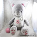 Peluche de gato grande ARTHUR AND LOLA Bébisol gris rosa